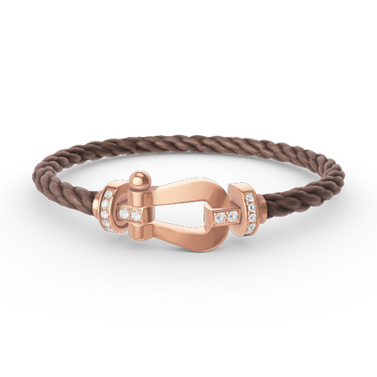 [Rose Jewelrys]FORCE LARGE HORSESHOE HALF DIAMOND BRACELET ROSE GOLD
