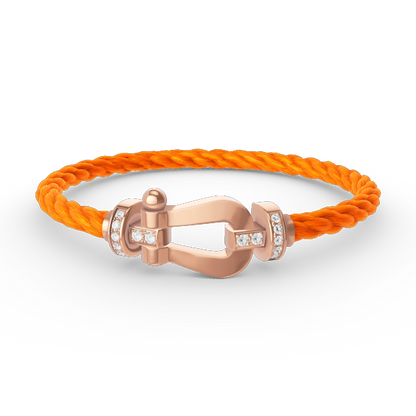 [Rose Jewelrys]FORCE LARGE HORSESHOE HALF DIAMOND BRACELET ROSE GOLD