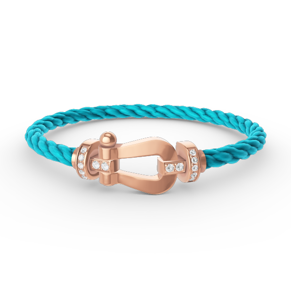 [Rose Jewelrys]FORCE LARGE HORSESHOE HALF DIAMOND BRACELET ROSE GOLD