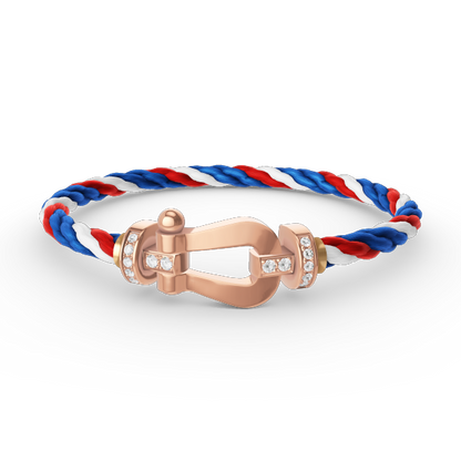 [Rose Jewelrys]FORCE LARGE HORSESHOE HALF DIAMOND BRACELET ROSE GOLD