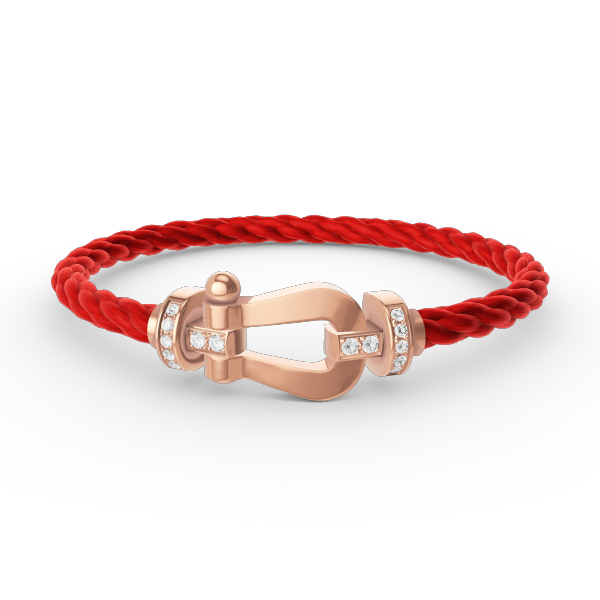 [Rose Jewelrys]FORCE LARGE HORSESHOE HALF DIAMOND BRACELET ROSE GOLD