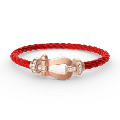 [Rose Jewelrys]FORCE LARGE HORSESHOE HALF DIAMOND BRACELET ROSE GOLD
