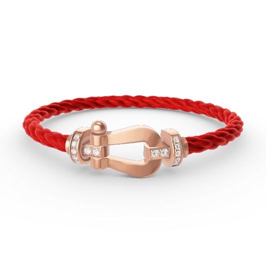 [Rose Jewelrys]FORCE LARGE HORSESHOE HALF DIAMOND BRACELET ROSE GOLD