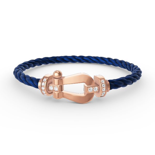[Rose Jewelrys]FORCE LARGE HORSESHOE HALF DIAMOND BRACELET ROSE GOLD