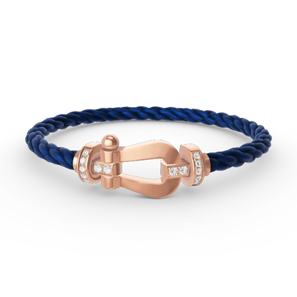 [Rose Jewelrys]FORCE LARGE HORSESHOE HALF DIAMOND BRACELET ROSE GOLD