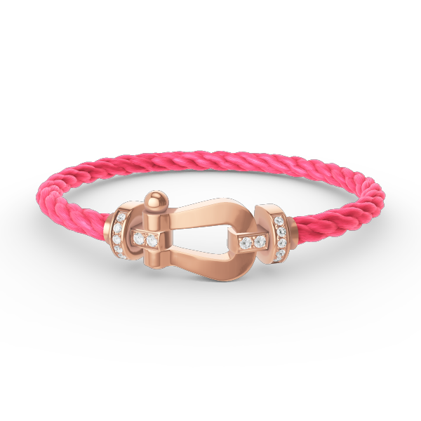 [Rose Jewelrys]FORCE LARGE HORSESHOE HALF DIAMOND BRACELET ROSE GOLD