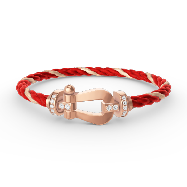 [🌹Rose💎]FORCE LARGE HORSESHOE HALF DIAMOND BRACELET ROSE GOLD