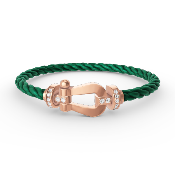 [Rose Jewelrys]FORCE LARGE HORSESHOE HALF DIAMOND BRACELET ROSE GOLD