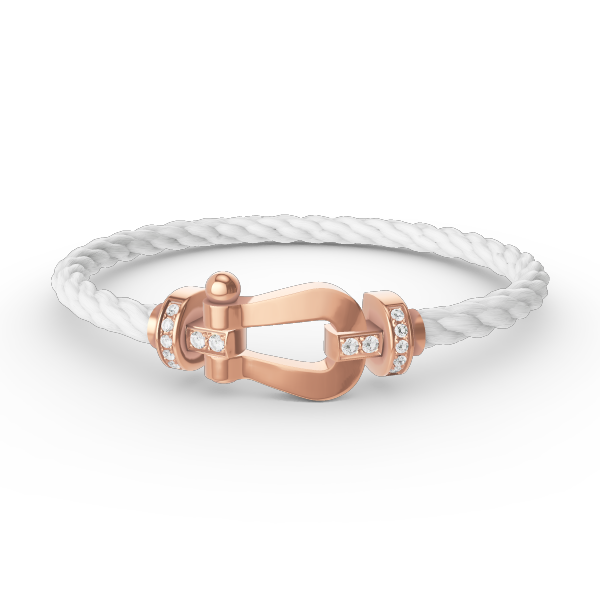 [Rose Jewelrys]FORCE LARGE HORSESHOE HALF DIAMOND BRACELET ROSE GOLD