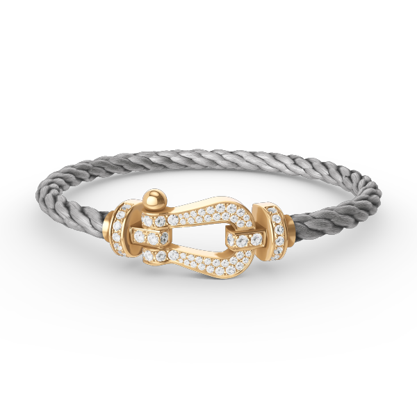 [Rose Jewelrys]FORCE LARGE HORSESHOE FULL DIAMOND BRACELET GOLD