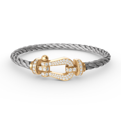 [Rose Jewelrys]FORCE LARGE HORSESHOE FULL DIAMOND BRACELET GOLD
