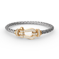 [🌹Rose💎]FORCE LARGE HORSESHOE FULL DIAMOND BRACELET GOLD