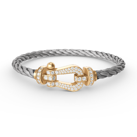 [🌹Rose💎]FORCE LARGE HORSESHOE FULL DIAMOND BRACELET GOLD