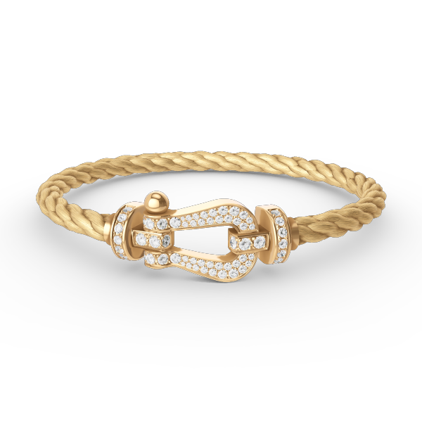 [Rose Jewelrys]FORCE LARGE HORSESHOE FULL DIAMOND BRACELET GOLD