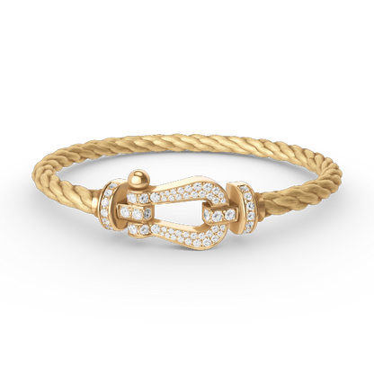 []FORCE LARGE HORSESHOE FULL DIAMOND BRACELET GOLD
