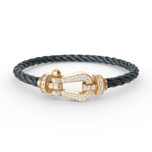 [Rose Jewelrys]FORCE LARGE HORSESHOE FULL DIAMOND BRACELET GOLD
