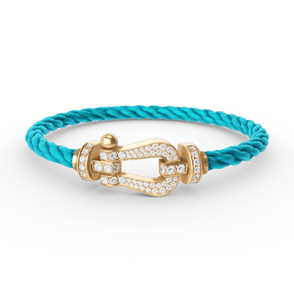 [Rose Jewelrys]FORCE LARGE HORSESHOE FULL DIAMOND BRACELET GOLD