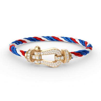 [Rose Jewelrys]FORCE LARGE HORSESHOE FULL DIAMOND BRACELET GOLD