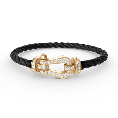 [Rose Jewelrys]FORCE LARGE HORSESHOE FULL DIAMOND BRACELET GOLD