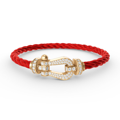 [Rose Jewelrys]FORCE LARGE HORSESHOE FULL DIAMOND BRACELET GOLD