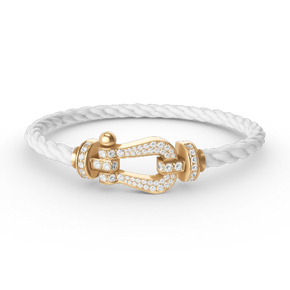 [Rose Jewelrys]FORCE LARGE HORSESHOE FULL DIAMOND BRACELET GOLD