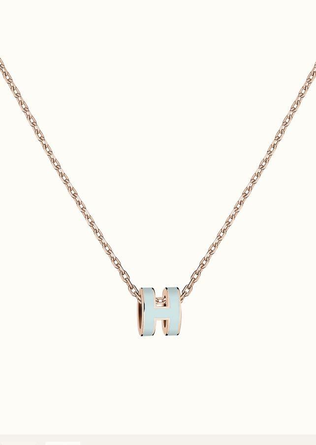 [Rose Jewelrys]POP H LIGHT BLUE NECKLACE