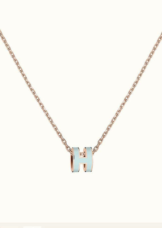 [Rose Jewelrys]POP H LIGHT BLUE NECKLACE