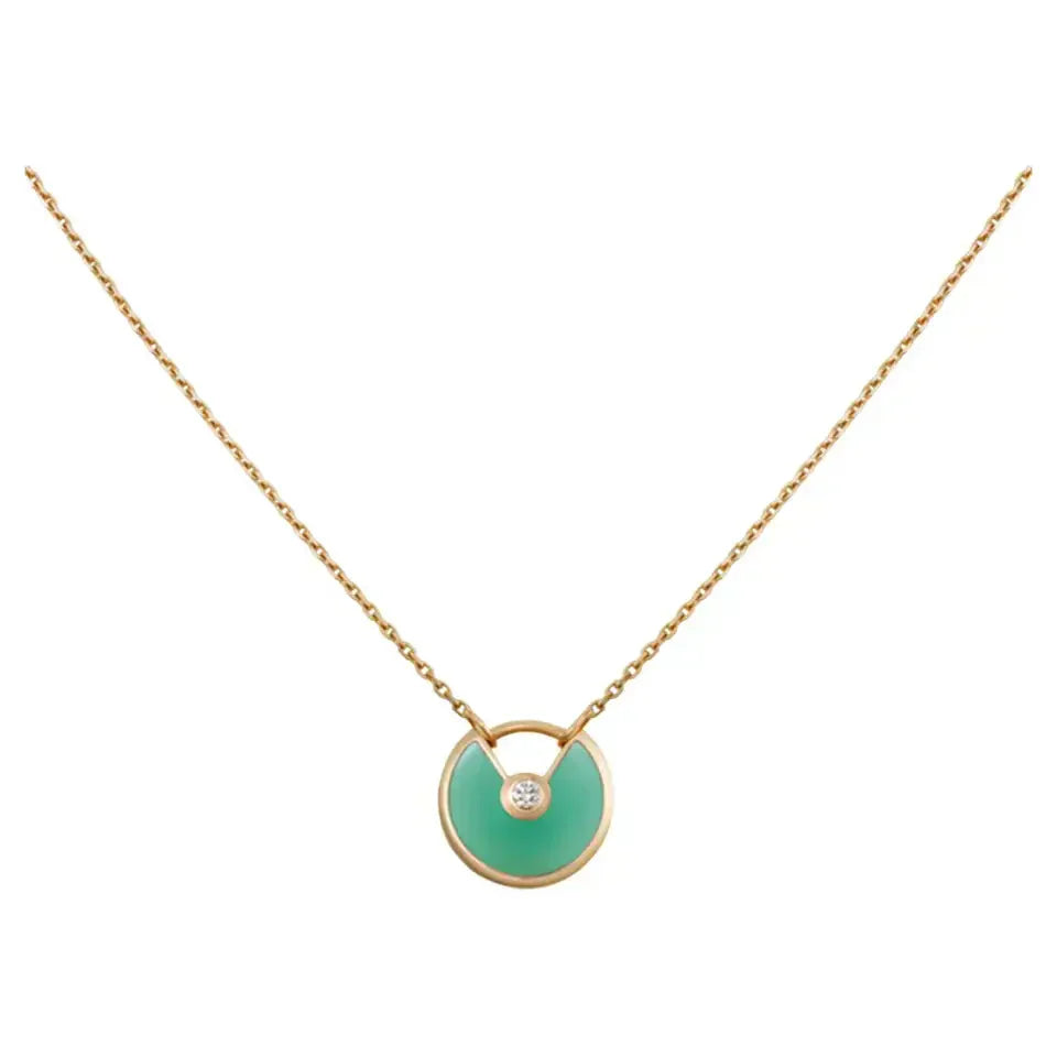 [Rose Jewelrys]AMULETTE GOLD MALACHITE NECKLACE