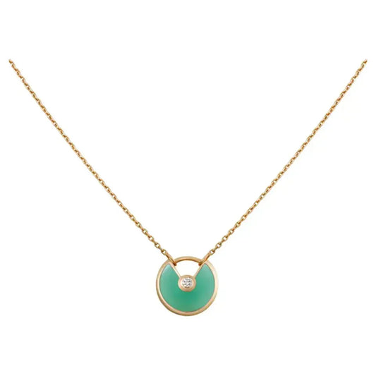 [Rose Jewelrys]AMULETTE GOLD MALACHITE NECKLACE