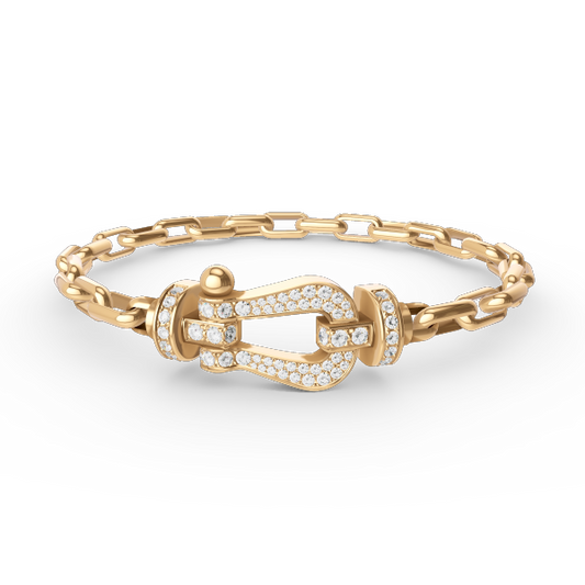 [Rose Jewelrys]FORCE LARGE HORSESHOE CLASP  METAL BRACELET