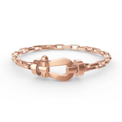 [Rose Jewelrys]FORCE LARGE HORSESHOE CLASP  METAL BRACELET