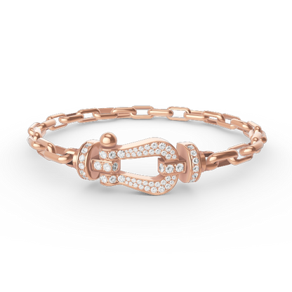 [Rose Jewelrys]FORCE LARGE HORSESHOE CLASP  METAL BRACELET