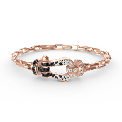 [Rose Jewelrys]FORCE LARGE HORSESHOE CLASP  METAL BRACELET