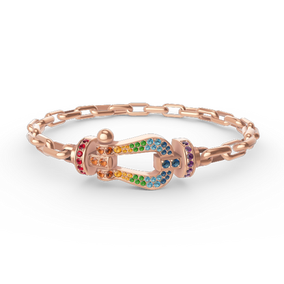 [Rose Jewelrys]FORCE LARGE HORSESHOE CLASP  METAL BRACELET