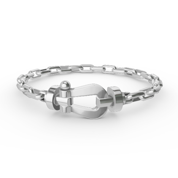 [Rose Jewelrys]FORCE LARGE HORSESHOE CLASP  METAL BRACELET