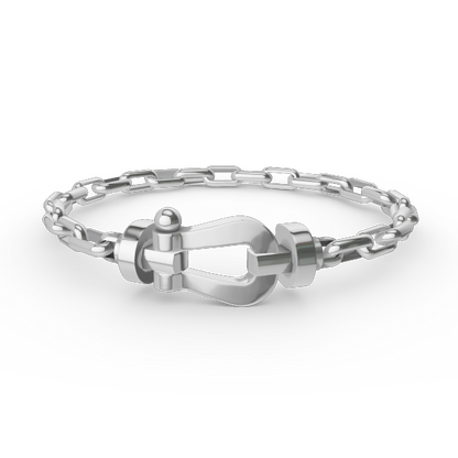 [Rose Jewelrys]FORCE LARGE HORSESHOE CLASP  METAL BRACELET
