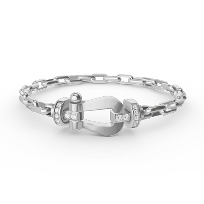 [Rose Jewelrys]FORCE LARGE HORSESHOE CLASP  METAL BRACELET