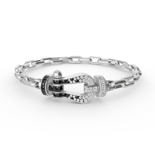 [Rose Jewelrys]FORCE LARGE HORSESHOE CLASP  METAL BRACELET