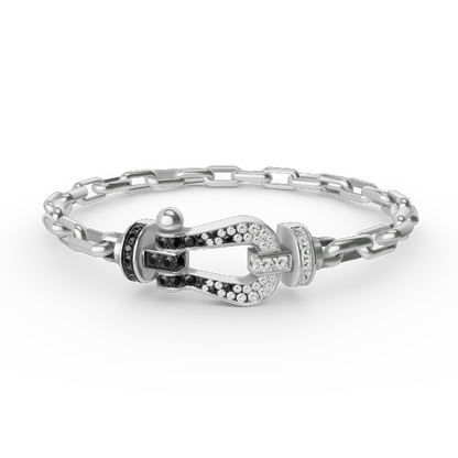 [Rose Jewelrys]FORCE LARGE HORSESHOE CLASP  METAL BRACELET