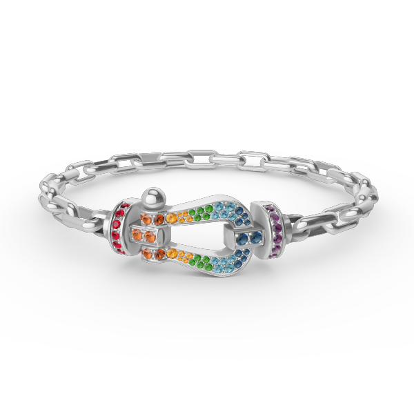 [Rose Jewelrys]FORCE LARGE HORSESHOE CLASP  METAL BRACELET