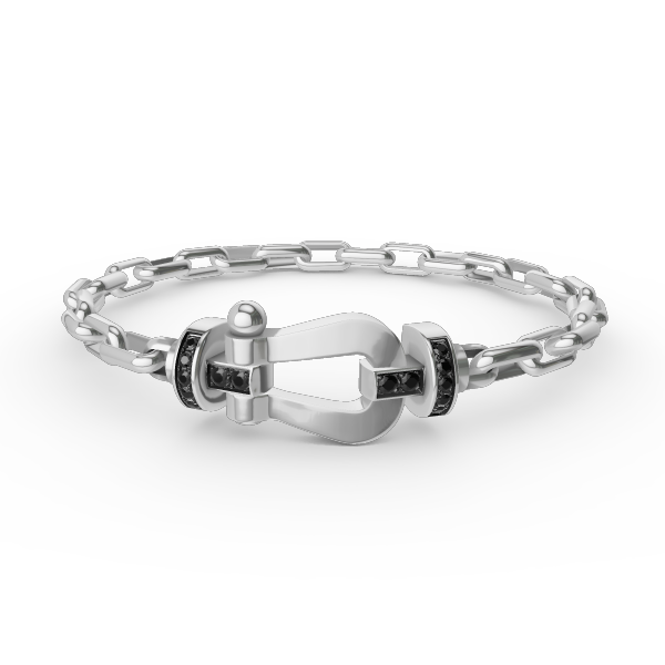 [Rose Jewelrys]FORCE LARGE HORSESHOE CLASP  METAL BRACELET