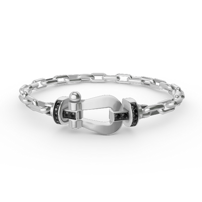 [Rose Jewelrys]FORCE LARGE HORSESHOE CLASP  METAL BRACELET
