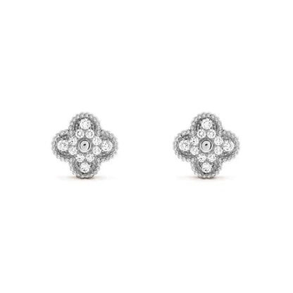 [Rose Jewelrys]CLOVER 1 MOTIFS DIAMOND STUD EARRINGS SILVER