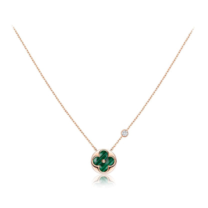 [Rose Jewelrys]SUN PEDANT PINK GOLD 1 DIAMOND NECKLACE