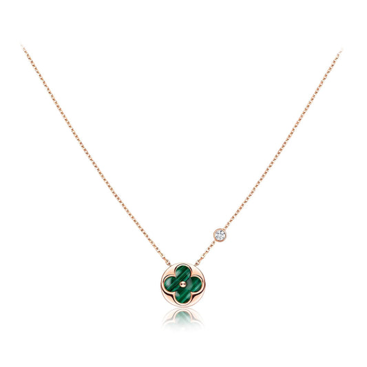 [Rose Jewelrys]SUN PEDANT PINK GOLD 1 DIAMOND NECKLACE