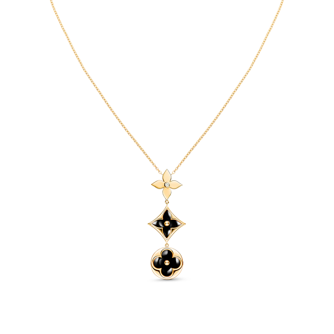 [Rose Jewelrys]STAR AND SUN ONYX PINK GOLD NECKLACE
