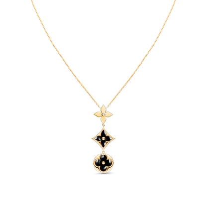 [Rose Jewelrys]STAR AND SUN ONYX PINK GOLD NECKLACE