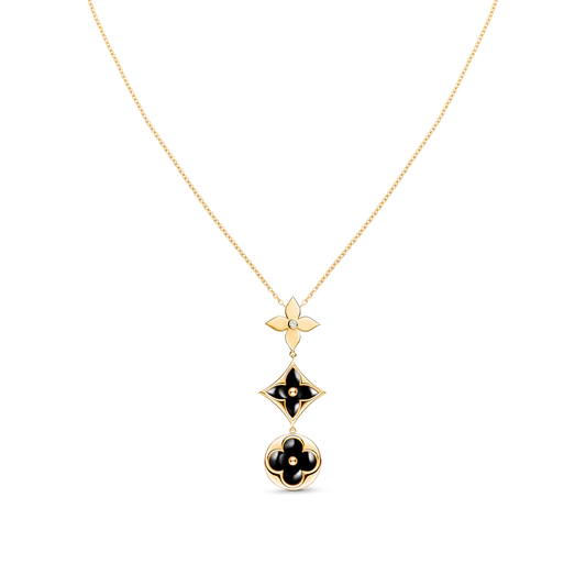 [Rose Jewelrys]STAR AND SUN ONYX PINK GOLD NECKLACE