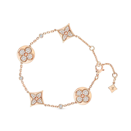 [Rose Jewelrys]STAR AND SUN 4 MOTIFS GOLD DIAMONDS BRACELET