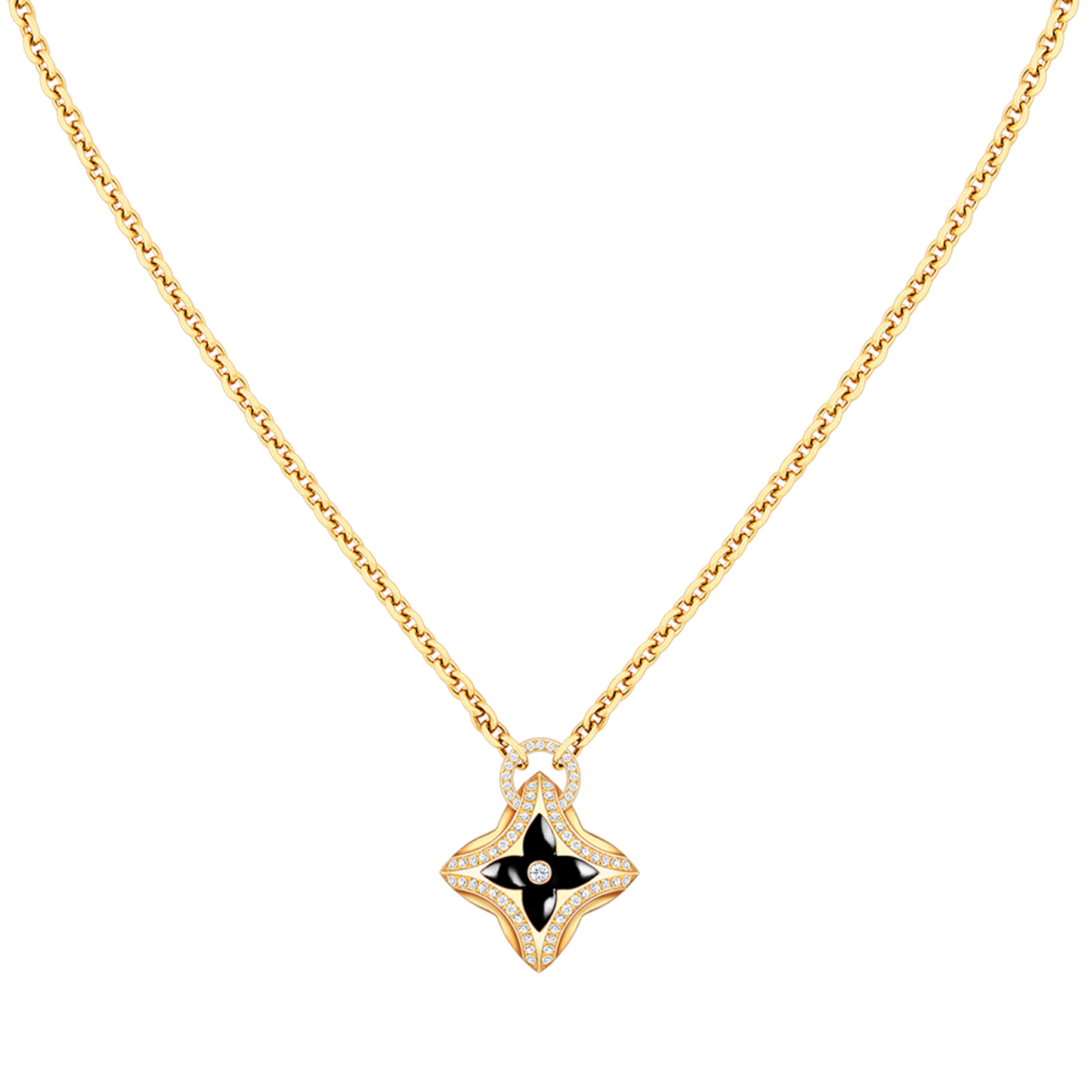 [Rose Jewelrys]STAR PEDANT PINK GOLD DIAMOND NECKLACE
